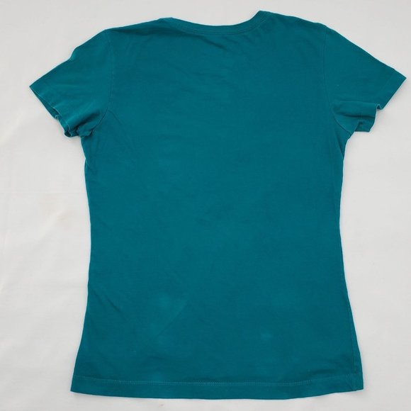 Nike Women's Stronger Faster Better Just Do It Logo Teal Graphic Tee Size Medium - Picture 7 of 7